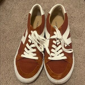 Lucky Brand women’s  Rust and White Sneakers